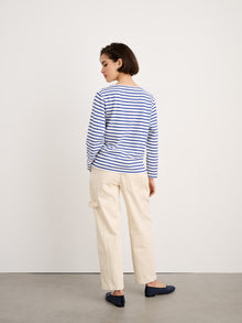 Women | Lakeside Striped Tee | Natural x Blue