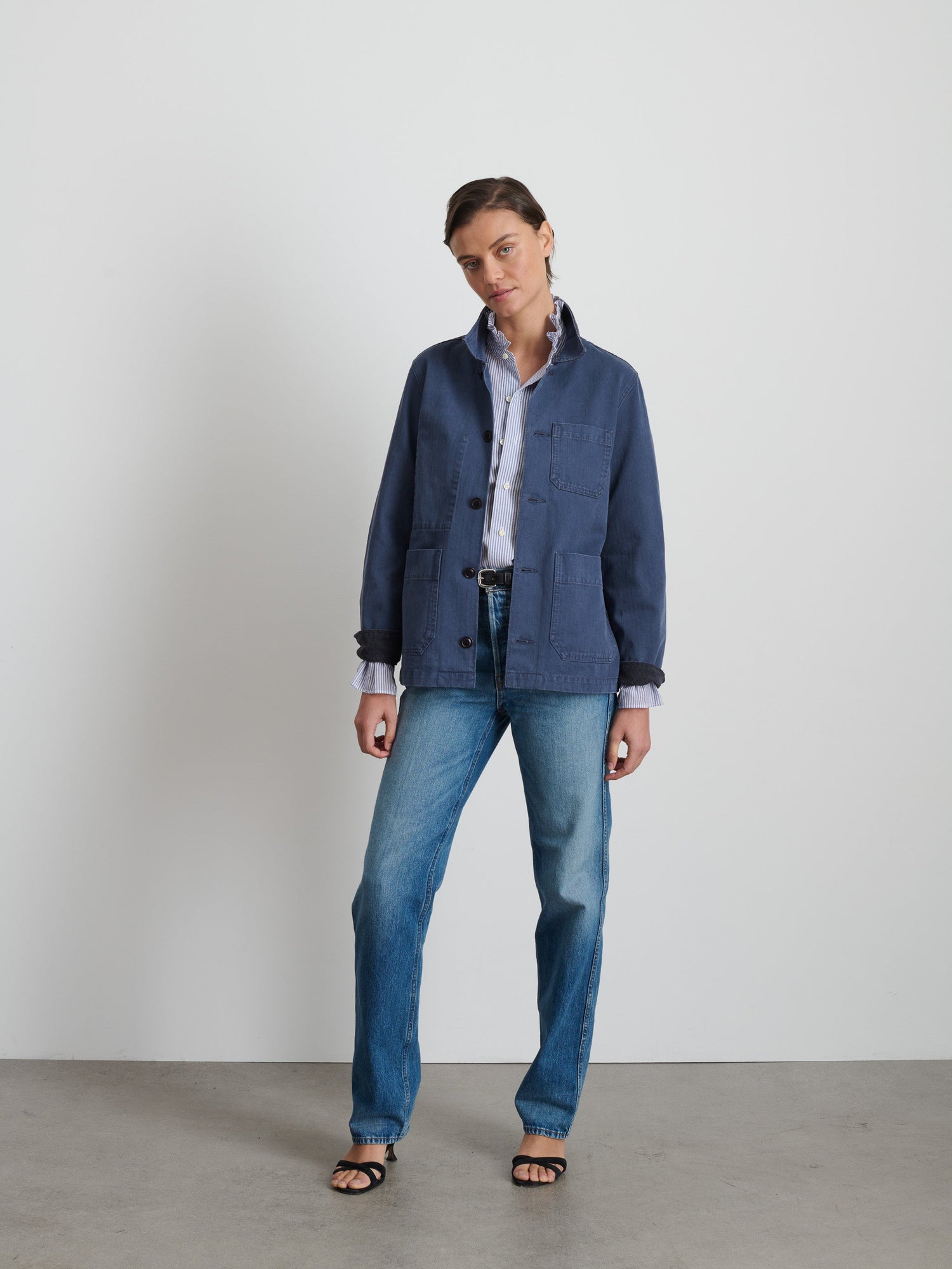 Women | Britt Work Jacket | Herringbone Slate Blue