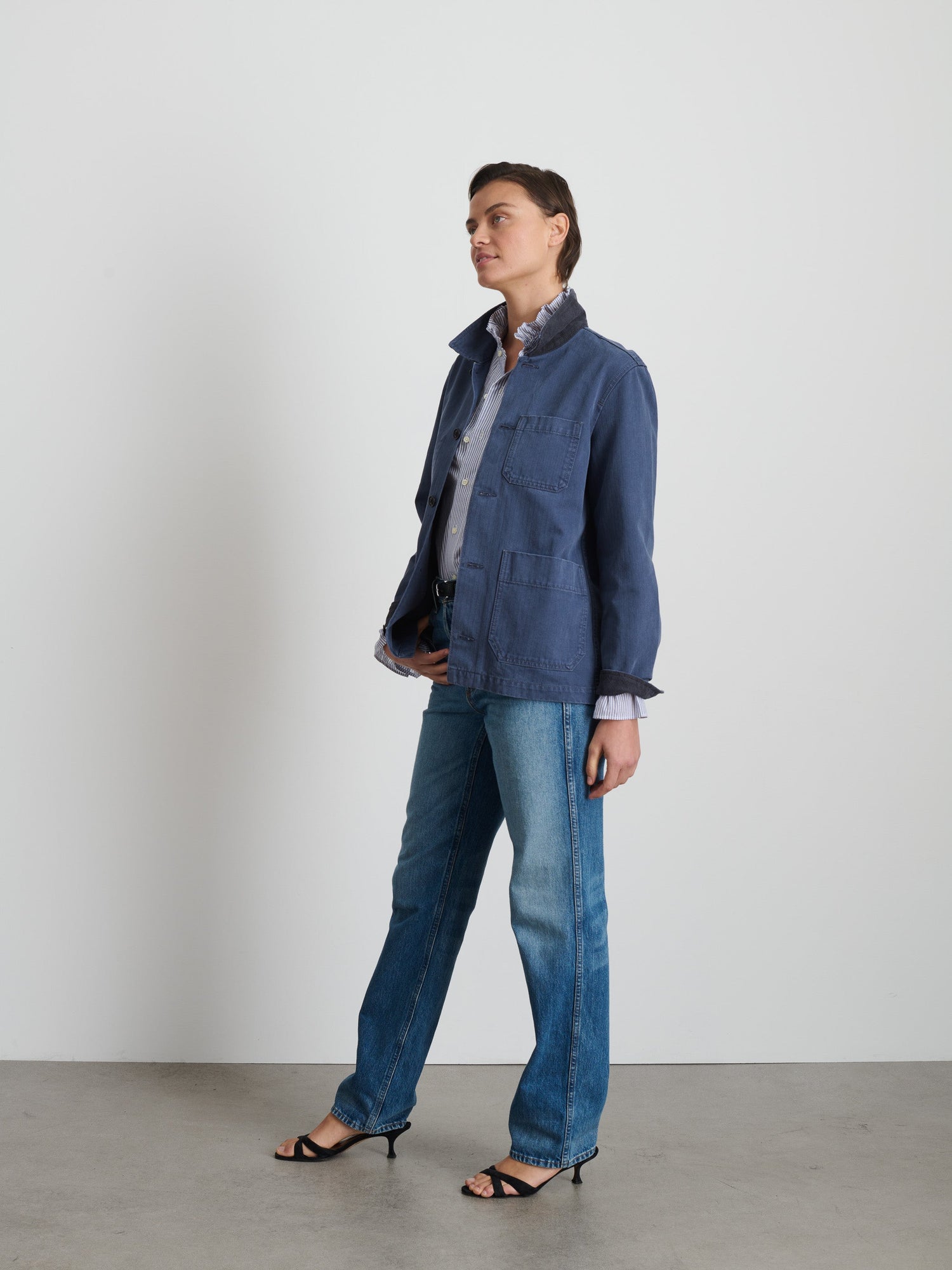 Women | Britt Work Jacket | Herringbone Slate Blue