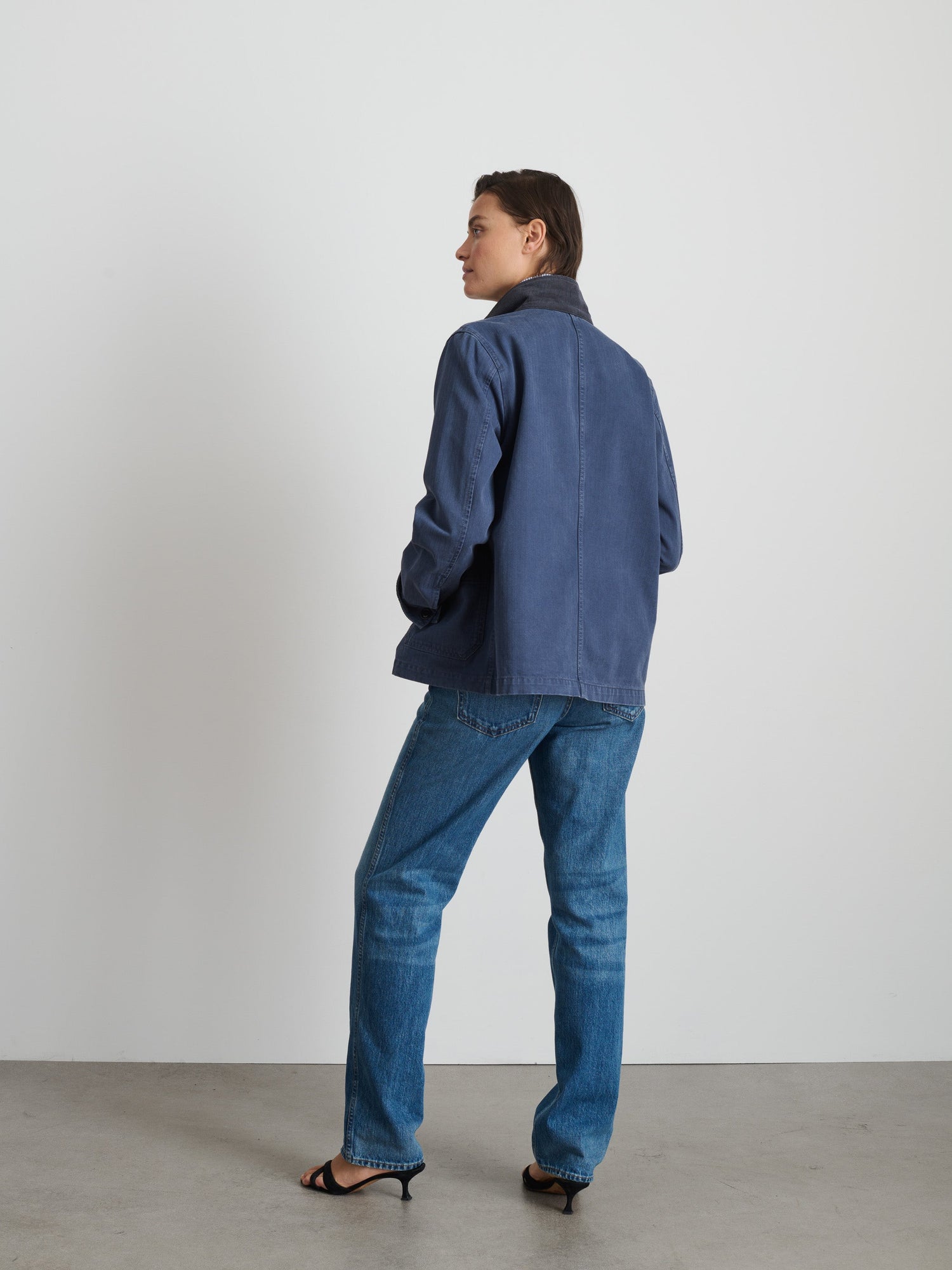Women | Britt Work Jacket | Herringbone Slate Blue