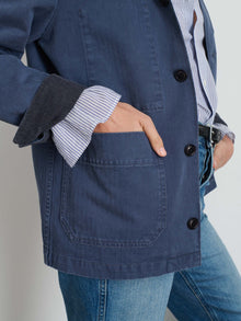 Women | Britt Work Jacket | Herringbone Slate Blue