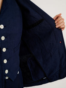 Women | Boy Blazer | Linen Navy