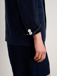 Women | Boy Blazer | Linen Navy