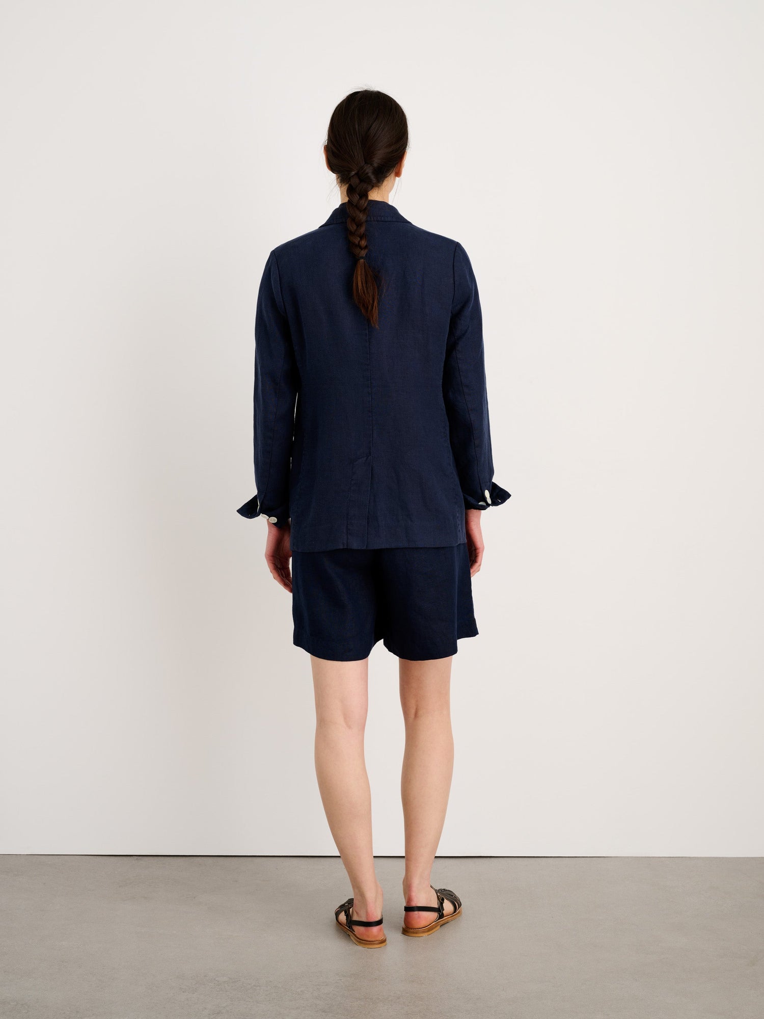 Women | Boy Blazer | Linen Navy