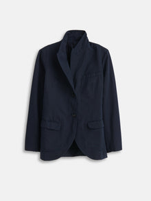 Women | Boy Blazer | Cotton Linen Dark Navy