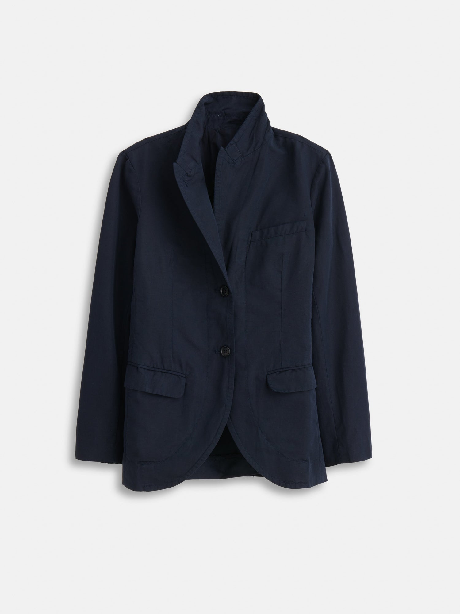 Women | Boy Blazer | Cotton Linen Dark Navy