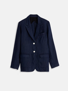 Women | Boy Blazer | Linen Navy