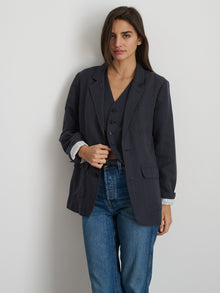 Women | Meggie Blazer | Drapey Twill Washed Black