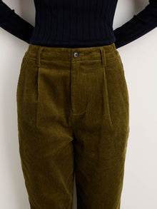 Women | Boy Pant | Corduroy Dark Olive