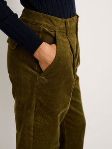 Women | Boy Pant | Corduroy Dark Olive