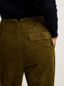Women | Boy Pant | Corduroy Dark Olive