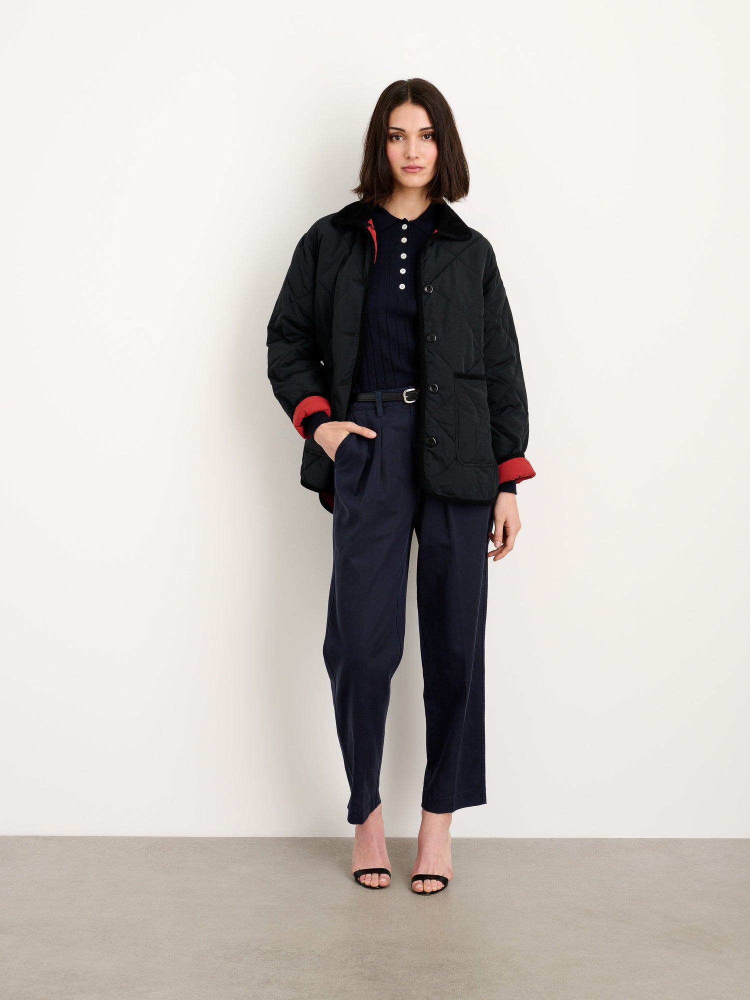 Women | Keaton Double Pleat Pant | Twill Dark Navy