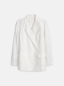 Women | Anna Double Breasted Blazer | Linen Off White