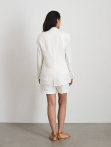 Women | Anna Double Breasted Blazer | Linen Off White