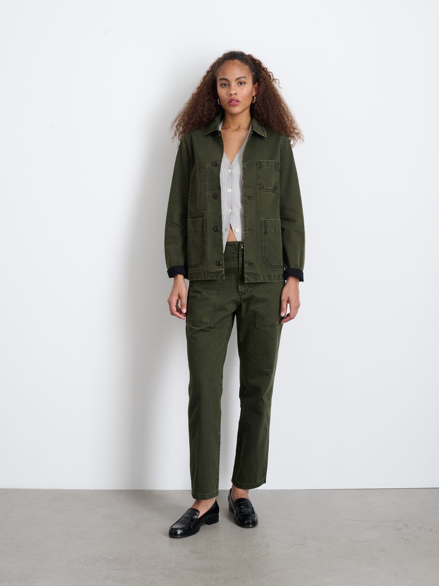 Women | Britt Work Jacket | Herringbone Military Olive