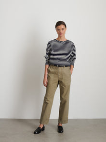 Women | Lakeside Striped Tee | Dark Navy x Natural
