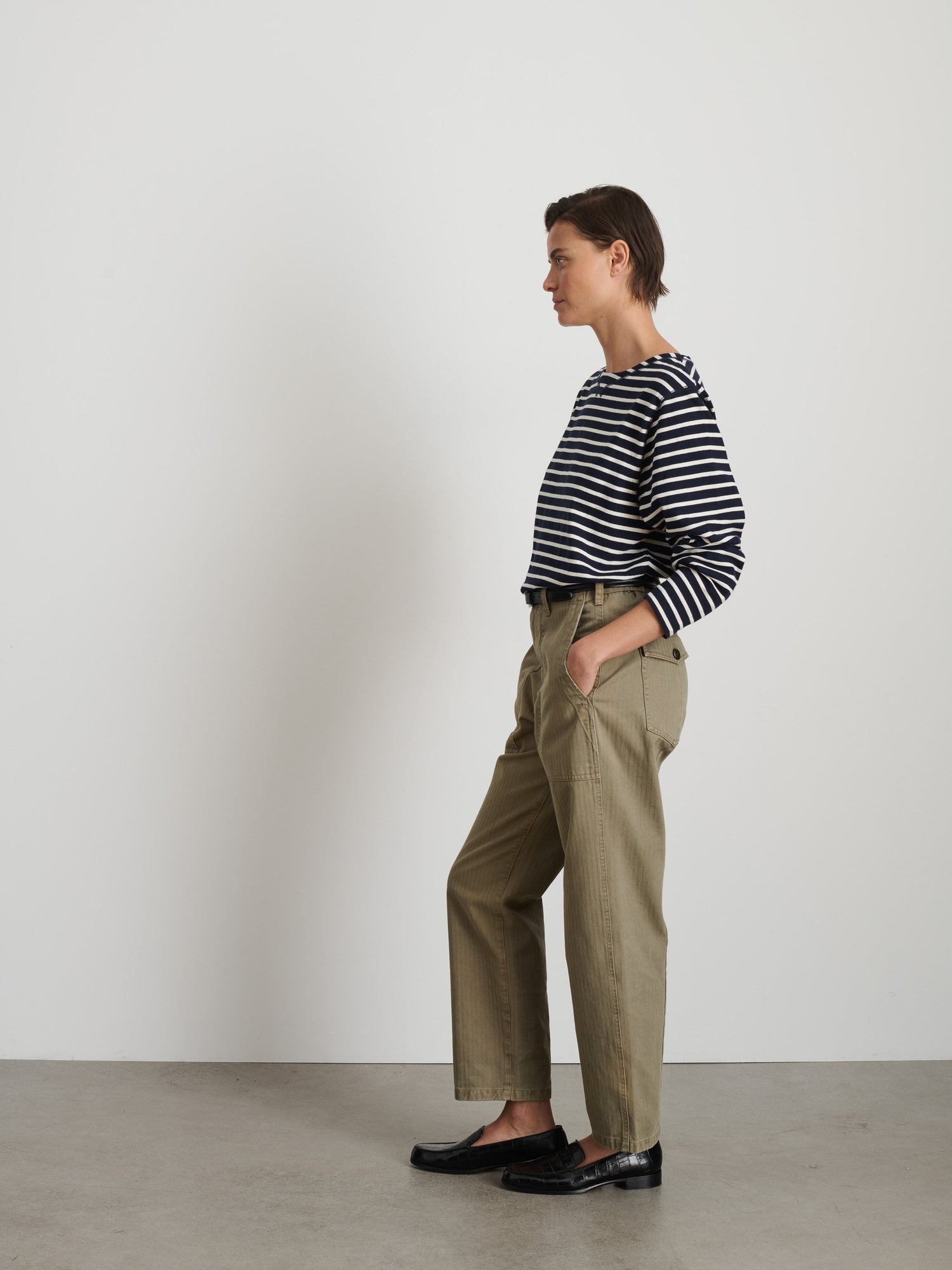 Women | Lakeside Striped Tee | Dark Navy x Natural