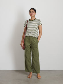 Women | Prospect Striped Tee | Linen Faded Grove x White