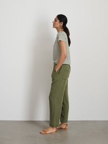 Women | Prospect Striped Tee | Linen Faded Grove x White