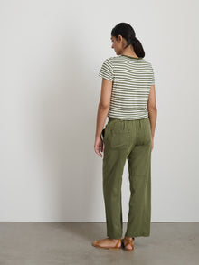 Women | Prospect Striped Tee | Linen Faded Grove x White