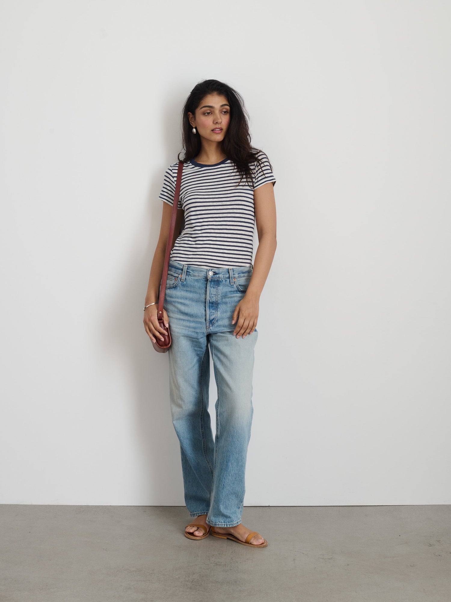 Women | Prospect Striped Tee | Linen Navy x White