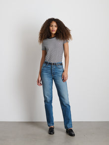 Women | Prospect Tee | Striped Cotton Jersey Black x White