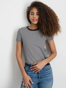 Women | Prospect Tee | Striped Cotton Jersey Black x White