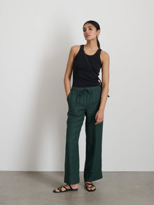 Women | Riley Pant | Linen Pine Grove