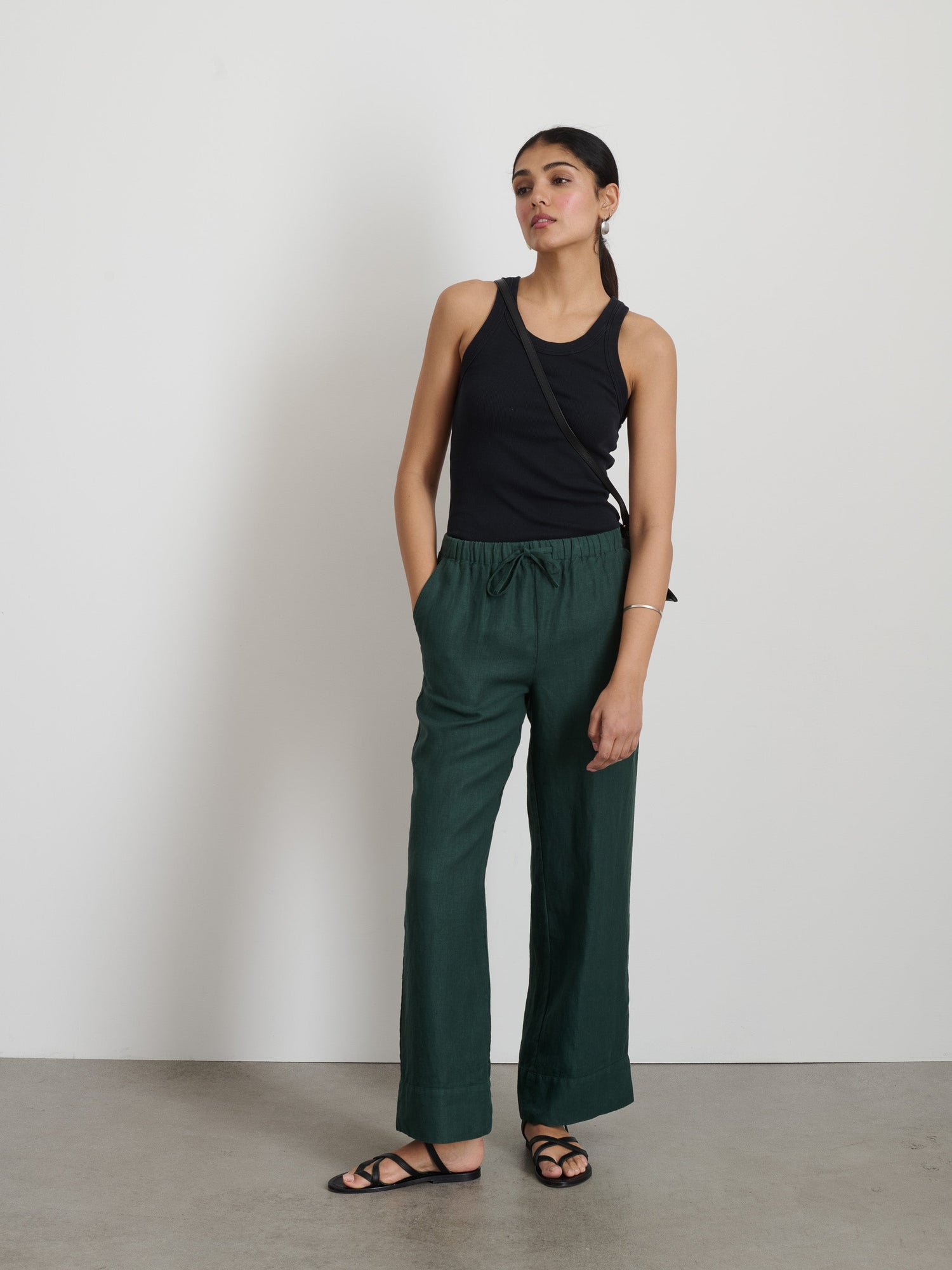 Women | Riley Pant | Linen Pine Grove