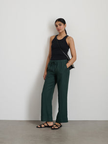 Women | Riley Pant | Linen Pine Grove