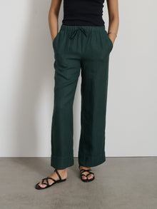 Women | Riley Pant | Linen Pine Grove