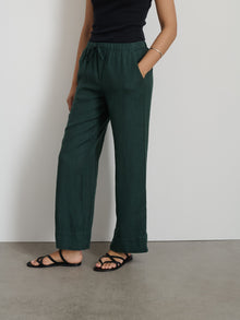 Women | Riley Pant | Linen Pine Grove