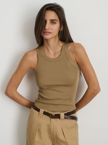Women | Everyday Rib Tank | Vintage Khaki