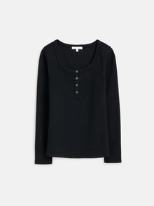 Women | Everyday Ribbed Henley | Black