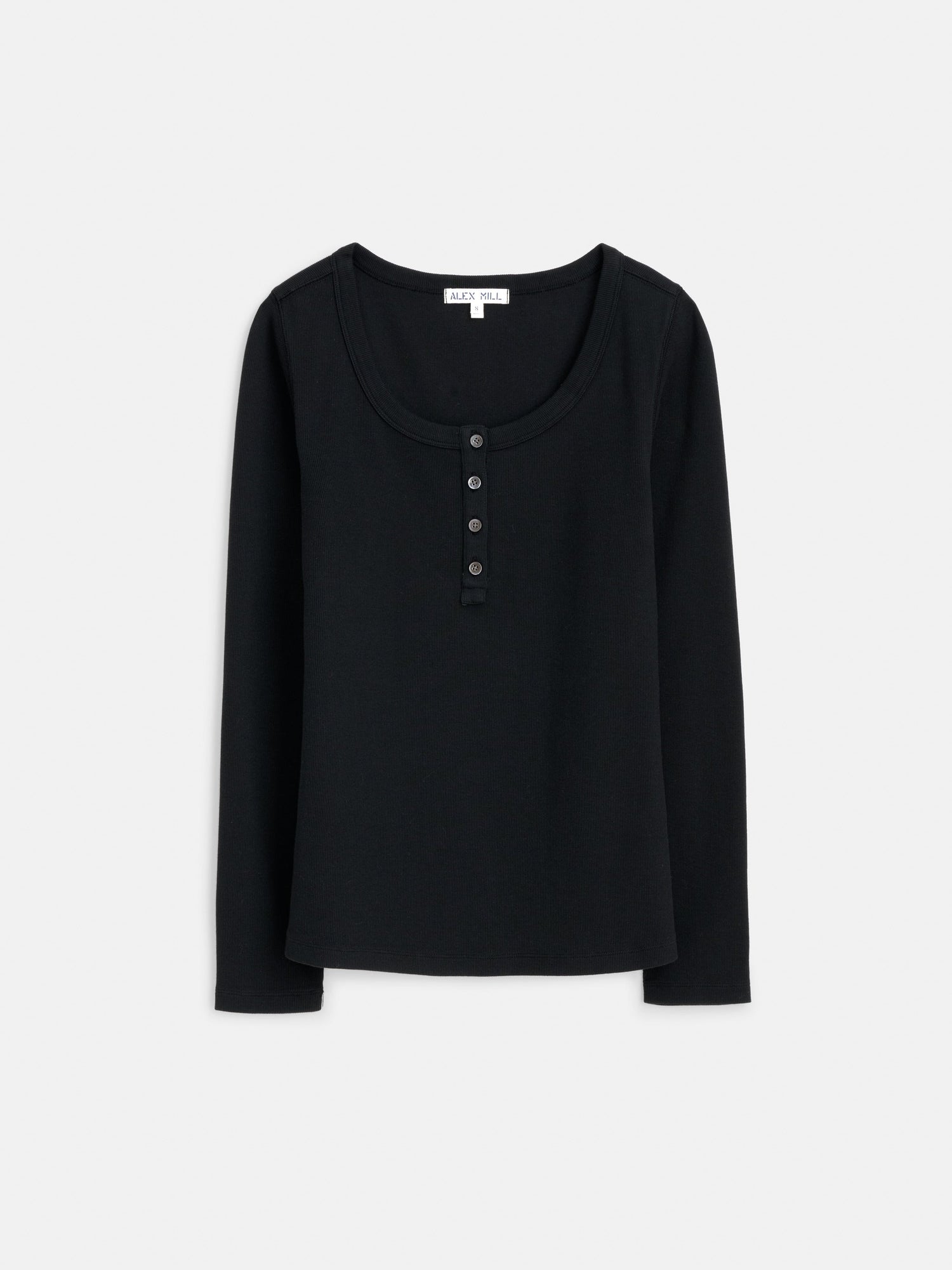 Women | Everyday Ribbed Henley | Black
