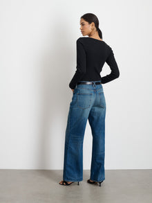 Women | Everyday Ribbed Henley | Black