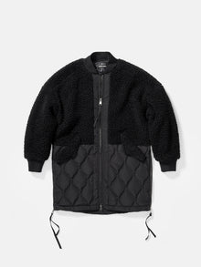 Womens | Long Wool Bomber | Black