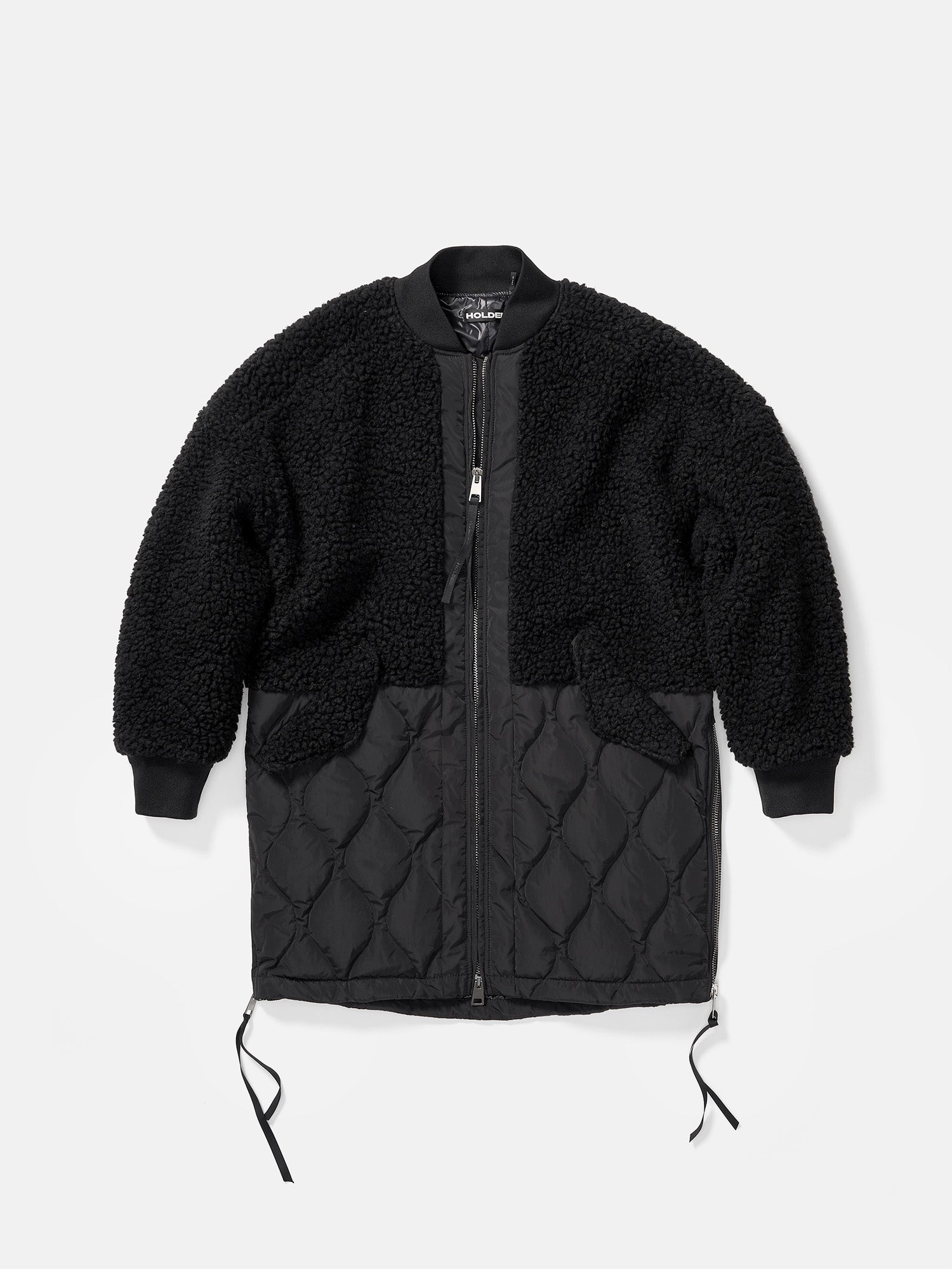 Womens | Long Wool Bomber | Black