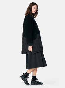 Womens | Long Wool Bomber | Black
