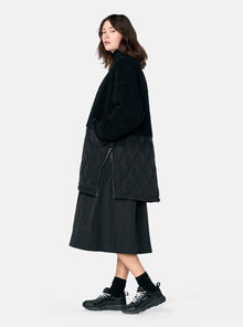 Womens | Long Wool Bomber | Black
