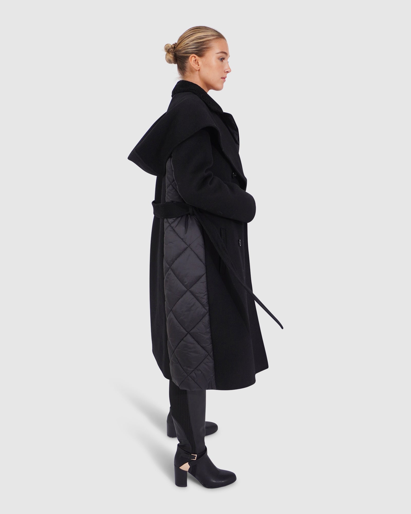 Women | Walk Me Home Wool Blend Convertible Coat | Black