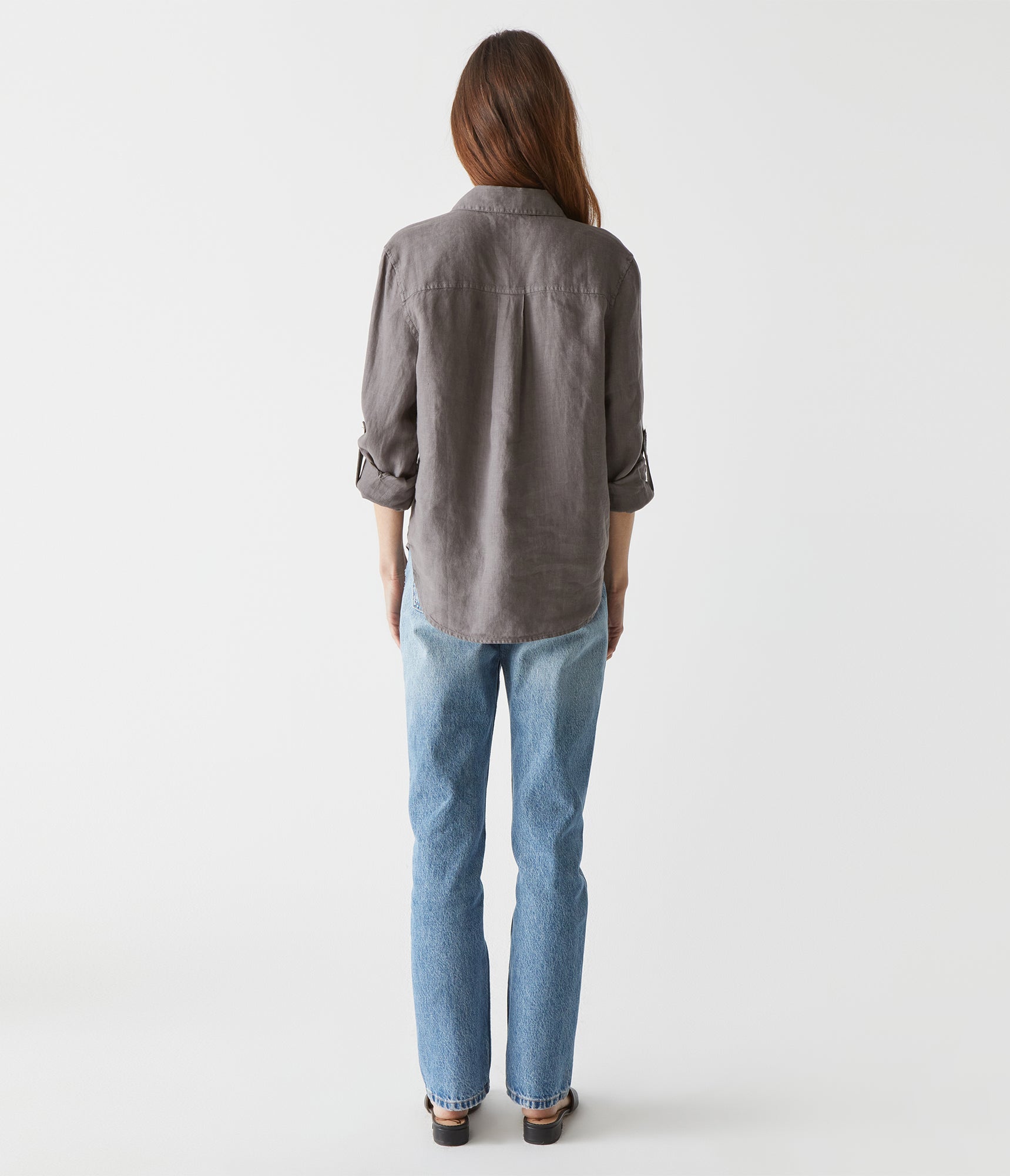 Spencer Linen Button Down Top | Oxide