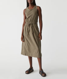 Wilhelmina Mixed Fabric Midi Dress | Camo