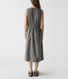 Wilhelmina Mixed Fabric Midi Dress | Oxide