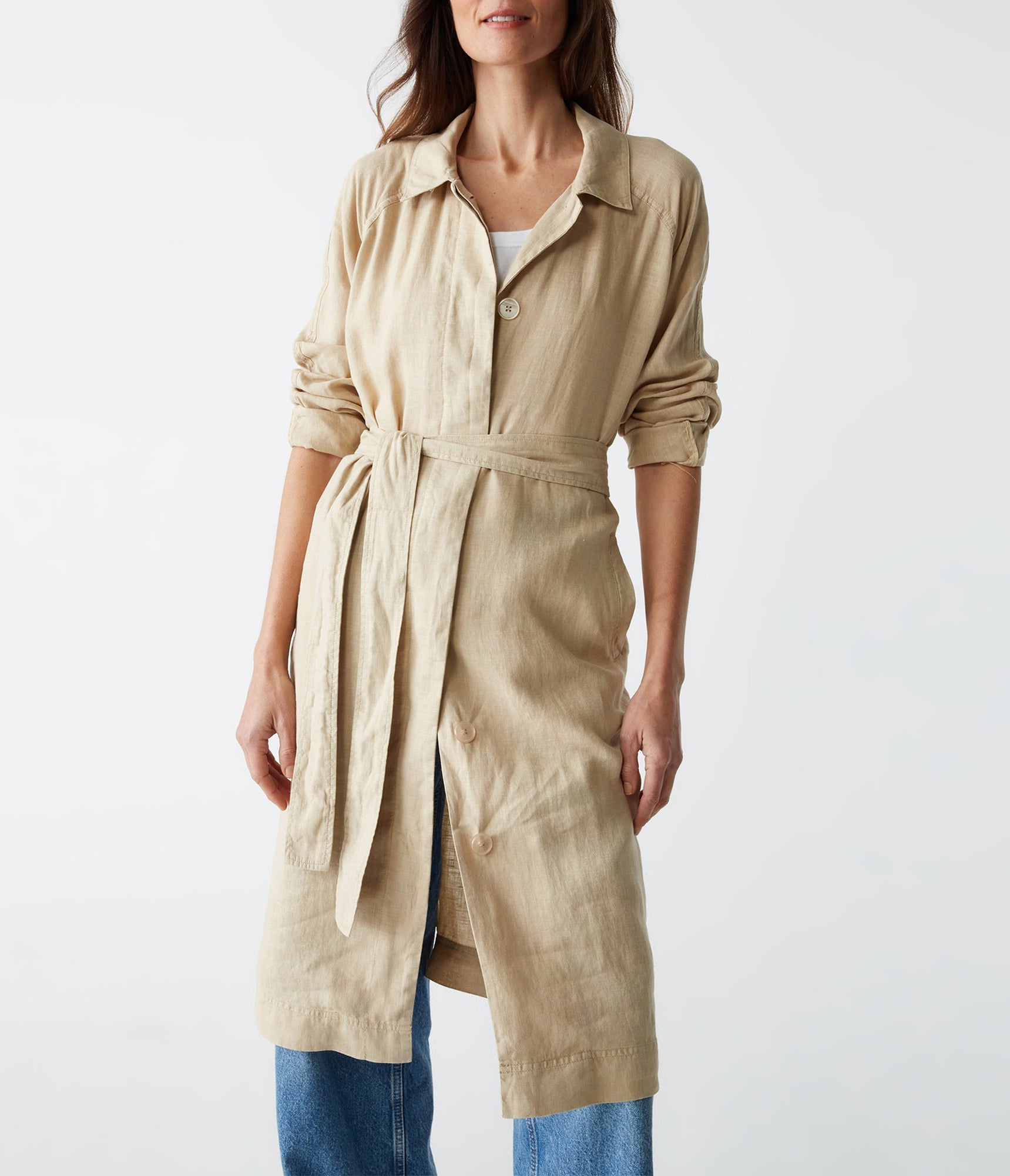 Belinda Linen Coat | Natural