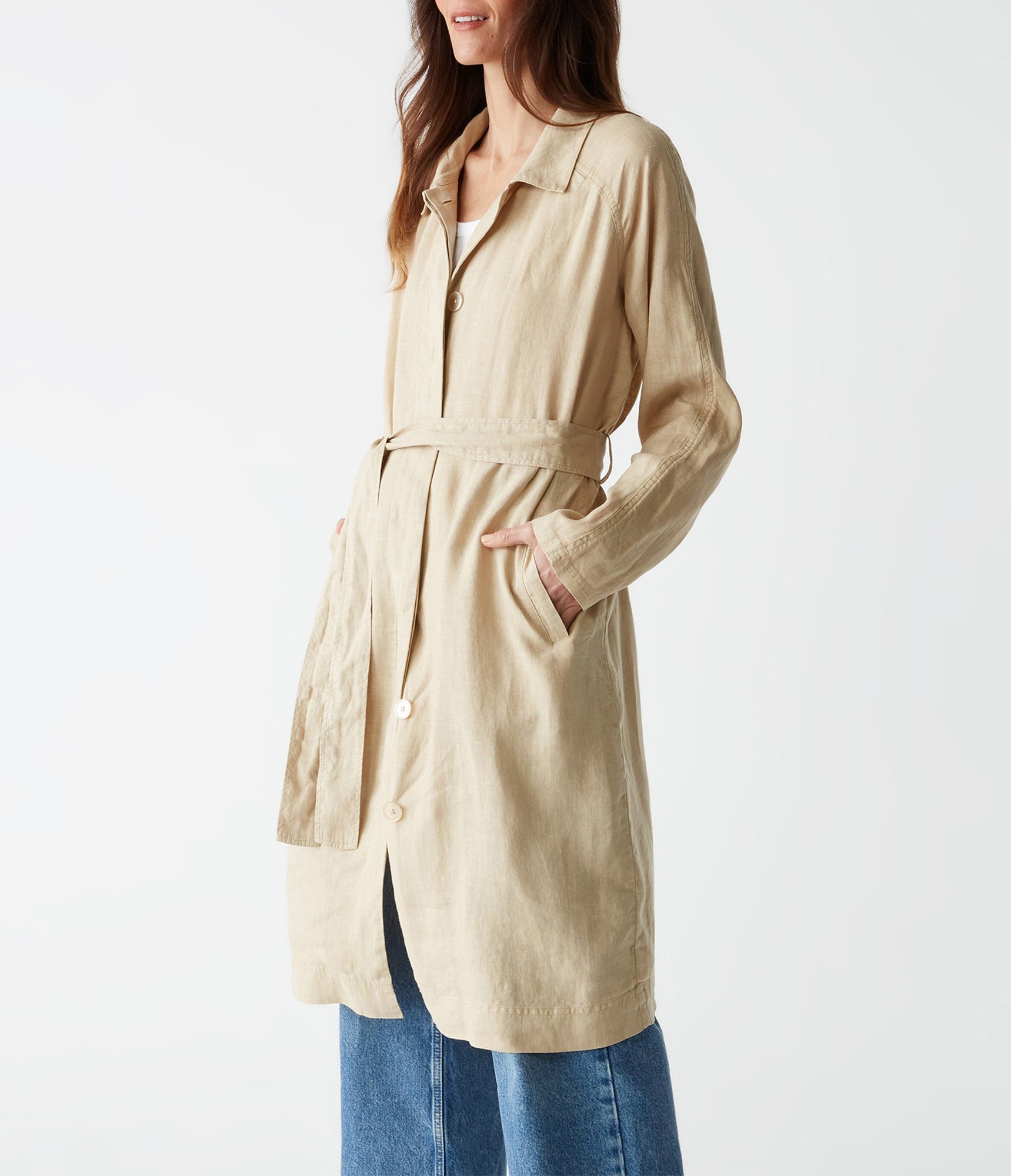 Belinda Linen Coat | Natural