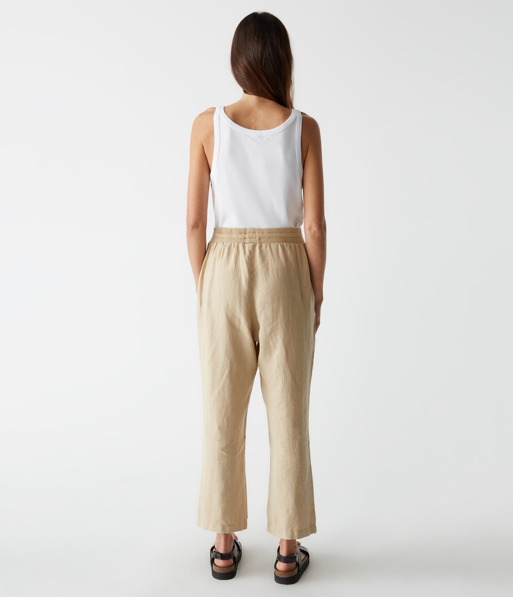 Nolan Pull On Linen Pant | Natural