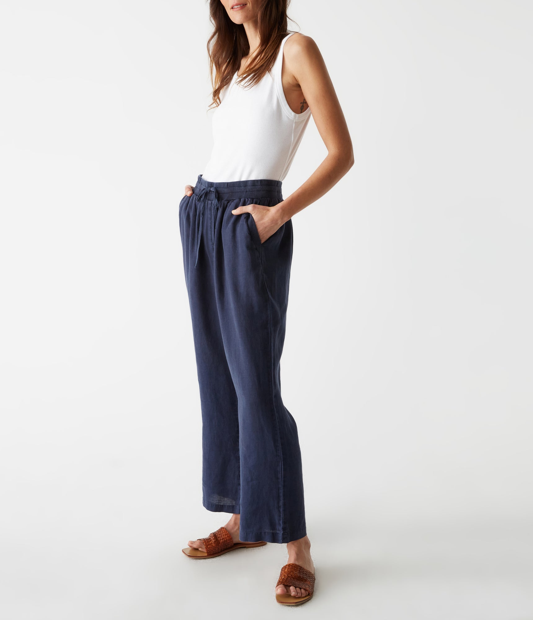 Nolan Pull On Linen Pant | Nocturnal