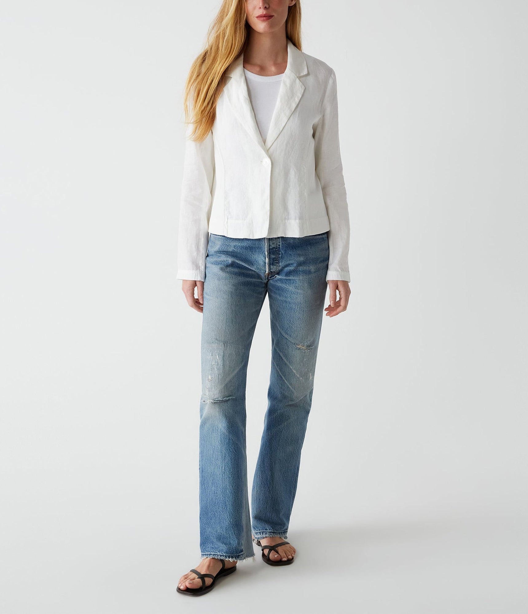 Pearson Linen Blazer | White