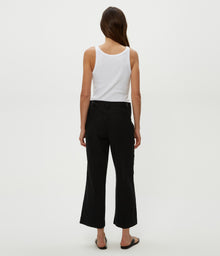 Geraldine Linen Straight Leg Pant | Black